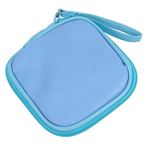 SEWACC 1 Stück Aufbewahrungstasche für Kopfhörer Fall Aufbewahrungsbehälter Veranstalter Mini-Speicher auflagenbox charger case mini aufbewahrungsbox Ladegerät Aufbewahrungskoffer Pu Blue von SEWACC
