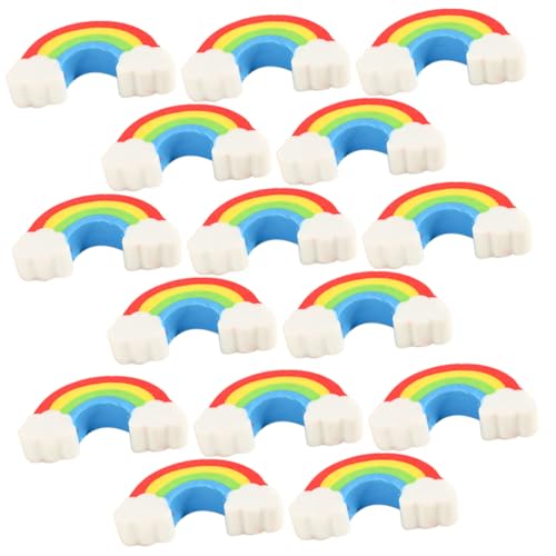 SEWACC 100 Stück Regenbogenbrücken Radiergummi Mini Radiergummis Massen Radiergummis Regenbogen Radiergummi Zarte Bleistift Radiergummis Regenbogenförmige Radiergummis von SEWACC