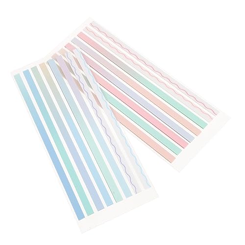 SEWACC 2 Sets Klebrige Indexregister Klebeband Lesezeichenaufkleber Seitenmarkierungen Trennblätter Pastellfarben Textmarker Streifen Süßes Briefpapier Liniertes Papier von SEWACC
