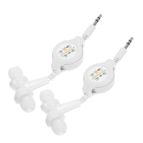 SEWACC 2 Stück Dual Dehnbare Kopfhörer Ohrhörer Computer Laptop Ohrhörer Einziehbare Ohrhörer Ohrhörer Mit Kabel Bequeme Kopfhörer Weißer Kunststoff SEWACC 2 Stück Dual Dehnbare Kopfhörer Ohrhörer Computer Laptop Ohrhörer Einziehbare Ohrhörer Ohrhörer Mit Kabel Bequeme Kopfhörer Weißer Kunststoff von SEWACC