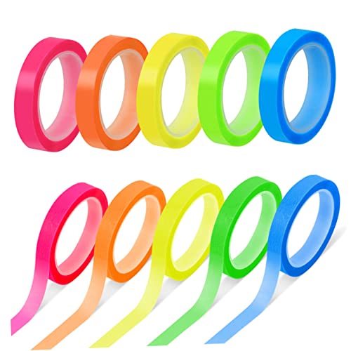 SEWACC 20 Rollen Ultradünne Index Aufkleber Textmarker Tagebuch Abdeckband Neon Klebeband Entfernbar Praktische Klebefähnchen Transparentes Klebeband von SEWACC