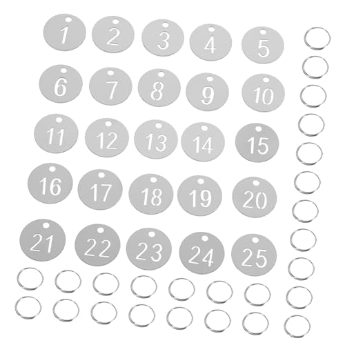 SEWACC 25 Stück Nummernschild Nummernschilder Schließfach Nummernschild Schlüsselanhänger Mit Etiketten Nummerierte Id Tags Schlüsselidentifikationsschilder Schlüsselanhänger Tag von SEWACC