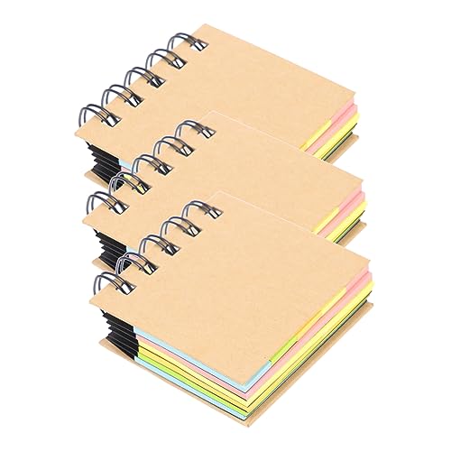SEWACC 3 Stück Skurrile Spiralnotizblöcke Mini Notizbücher Notizbuch Notizblock Notizblock Tab Flash Karten Ordner Kariertes Faultier Schlüsselband Cam Digital Top Record von SEWACC