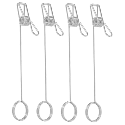 SEWACC 4 Stück Doppelköpfige Haftnotizenkartenhalter Display-clip-halter Schildhalterklemme Fotohalterclip Tischnummer Steht Halteklammer Schildhalter Speisekartenhalter Eisen Silver von SEWACC