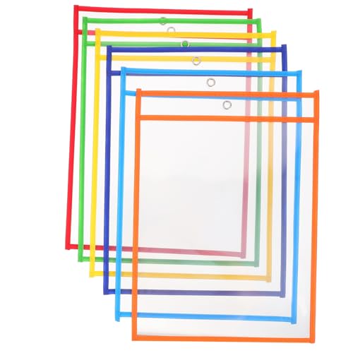 SEWACC 6 Stück Aktenordnerständer Schreibtischzubehör Organizer Pride Zubehör Ablage Trocken Abwischbar Herausnehmbar Büroboxen Pastell Textmarker Ordner Transparent von SEWACC