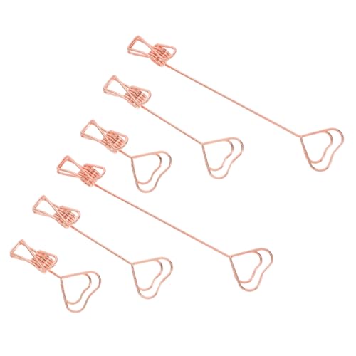 SEWACC 6 Stück Memorandum -halter Memohalter Für Den Schreibtisch Fotokartenhalter Memo -halter Notizzettelhalter Kartenpräsentationsclip Memo-clip-halterständer Stahldraht Rose Gold von SEWACC