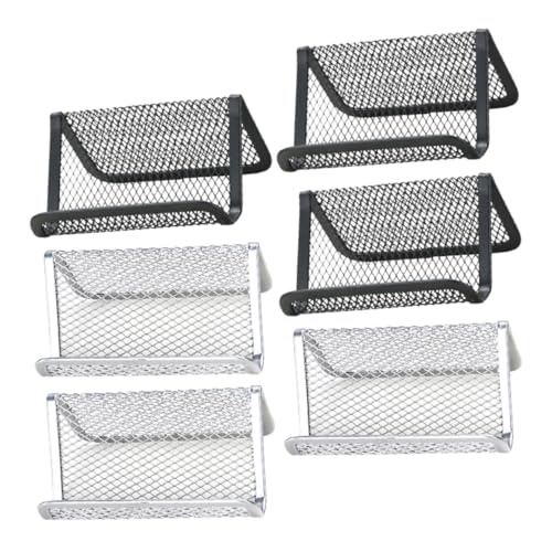 SEWACC 6 Stück Visitenkartenhalter Aus Metall Handyhalter Ständerhalter Namenskartenhalter Für Den Schreibtisch Namenskarten Organizer Halter Netz Visitenkartenhalter Schreibtisch von SEWACC