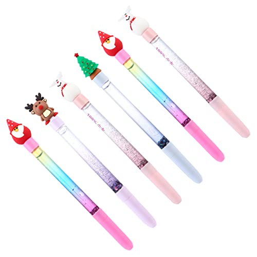 SEWACC 6 Stück Weihnachtsgelstift Weihnachtsstift Kinderweihnachten Stationär Urlaub Schreibwaren Weihnachtskugelschreiber Tinte Frohe Weihnachten-stift Weihnachtliche Gelstifte Plastik von SEWACC