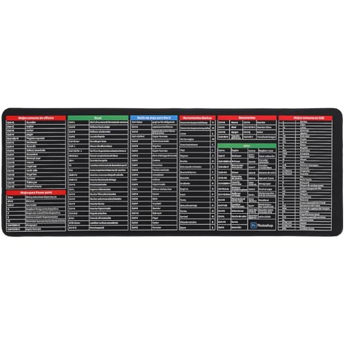 SEWACC Excel-Spickzettel Schreibtischunterlage Große Tastatur- Und Mausmatte Excel-Funktionen Mauspad Für Das Homeoffice (Spanisch 80 X 30 Cm) von SEWACC
