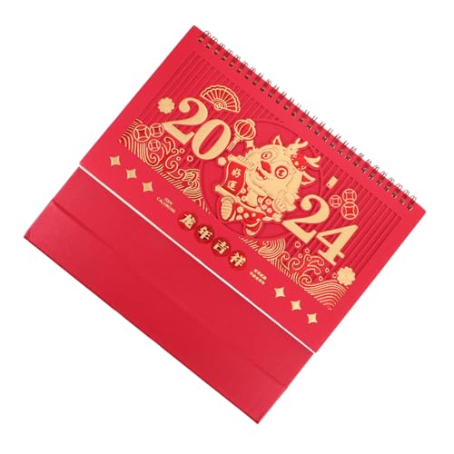 SEWACC Kalender 2024 z office schreibtisch organiser Doppelspirale schreibtisch kalender jahreskalender Schreibwaren Weißes Papier Tischkalenderverzierung dekorativer Hauskalender Metall von SEWACC