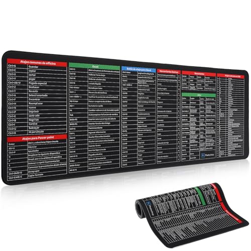 SEWACC Mauspad Mit Abkürzungen Excel-Spickzettel Schreibtischunterlage Mauspad Mit Office-Software-Abkürzungsmuster von SEWACC
