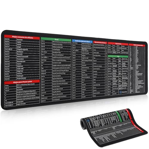 SEWACC Tastatur-Mauspad Excel-Spickzettel Schreibtischunterlage Große rutschfeste Computer-Schreibtischmatte Für Büro Und Zuhause von SEWACC