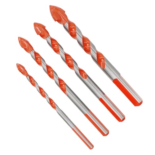 SEWOART 4 Stück Lochöffner-Set kunststoffbohrer hand bohrer power drill DIY Bohrer metallbohrer Porzellan Wand Mauerwerk handhaben Bohrer mit Sechskantgriff Fliesenlochöffner Orange von SEWOART
