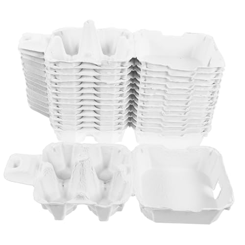 SEWOART 50 Stück Zellstoff Eierablage Hühnereierkartons Papier Eierkarton Eier Organizer Eier Großkarton Eierpapier Eierhalter Für Eierkarton Großer Großer von SEWOART