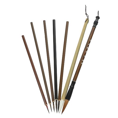 SEWOART 7 Teiliges Pinselset Kanji Kunstpinsel Nailart Pinsel Füllfederhalter Zeichenstifte Kalligraphie Stifte Malpinsel Bleistifte Pinselstift Kalligraphie Übungsbuch Maniküre von SEWOART