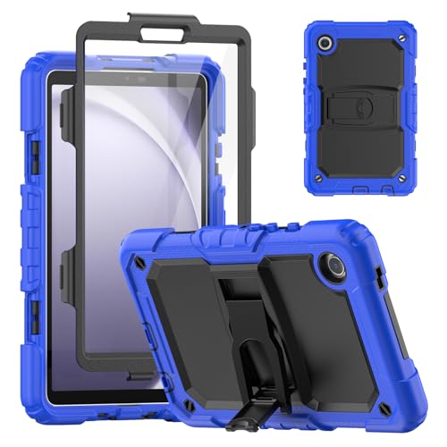 SEYMAC Schutzhülle für Samsung Galaxy Tab A9 21,6 cm (8,7 Zoll) 2023, strapazierfähig, stoßfest, mit integriertem Displayschutz, Ständer für Samsung A9 Tablet 8,7 Zoll (SM-X110/X115/X117), Blau von SEYMAC