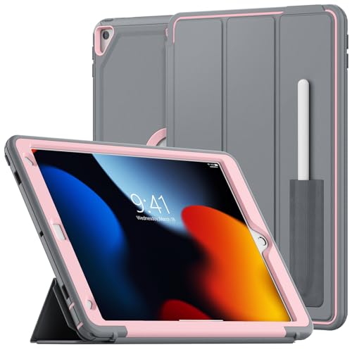 SEYMCY Für iPad 9./8./7. Generation Cover, iPad 10.2 Zoll 2021/2020/2019 Smart Case, strapazierfähige, automatische Schlafabdeckung für iPad 25.5 9 cm,P Tinte von SEYMCY