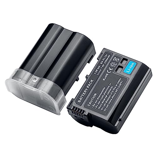 EN-EL15/EL15a/15b Wiederaufladbarer Akku 2550mAh (2 Stück) kompatibel mit Nikon D7000, D7100, D7200, D7500, D500, D600, D600E, D610, D750, D780, D800, D800E, D8110, D750, D780, D800, D800E, D8110, D81 von SEYRLMK