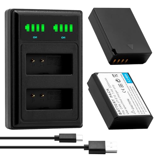 Replacement Battery (Pack of 2) and Rapid Dual Charger for Canon LP-E10 and Canon EOS Rebel T3, T5, T6, T7, Kiss X50, Kiss X70, EOS 1100D, EOS 1200D, 1300D 1500D 2000D 3000D 4000D von SEYRLMK