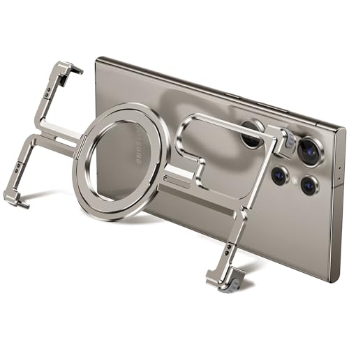 SEZQMA Schutzhülle für Samsung Galaxy S24 Ultra aus Metall, rahmenlos, minimalistische Hülle mit MagSafe-Kickständer, strapazierfähige, stoßfeste Handyhülle für Galaxy S24 Ultra, natürliches Titan SEZQMA Schutzhülle für Samsung Galaxy S24 Ultra aus Metall, rahmenlos, minimalistische Hülle mit MagSafe-Kickständer, strapazierfähige, stoßfeste Handyhülle für Galaxy S24 Ultra, natürliches Titan von SEZQMA