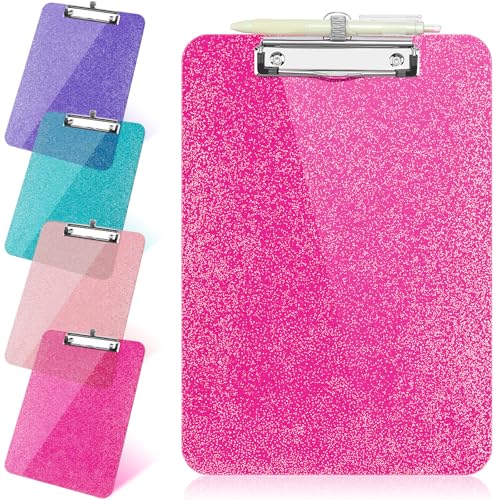 1 x transparentes Glitzer-Klemmbrett, Kunststoff-Klemmbrett mit Stifthalter, Größe 22,5 x 31,5 cm, glänzende Klemmbretter mit niedrigem Profil-Clip, niedliches hängendes Klemmbrett für Büro, Schule 1 x transparentes Glitzer-Klemmbrett, Kunststoff-Klemmbrett mit Stifthalter, Größe 22,5 x 31,5 cm, glänzende Klemmbretter mit niedrigem Profil-Clip, niedliches hängendes Klemmbrett für Büro, Schule von SFLHHDM