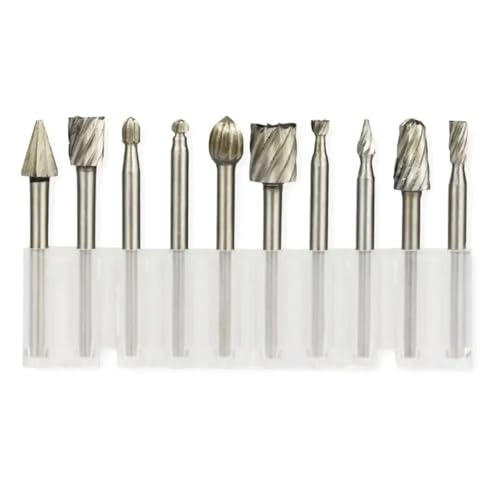 10 Stück Holzbohrer Set 3mm HSS Edelstahl Holzschnitzerei Bohrer (Silber) von SFYMORHE