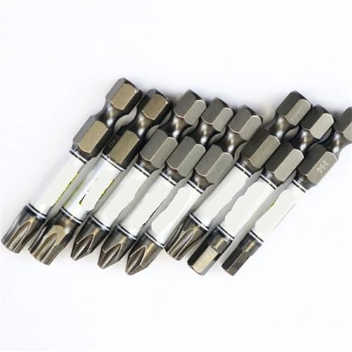 Bit, 50 mm, magnetischer Schraubendreher, 1/4 Zoll Schaft, Bohrkopf, elektrischer Schlagschlüssel, Reparaturwerkzeug, 10 Stück (TORX) von SFYMORHE