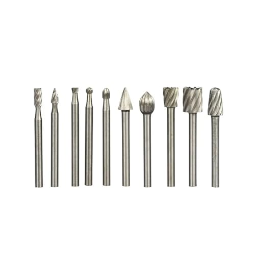Holzbohrer-Bit-Set, 10 Stück, 3 mm, Edelstahl, HSS für Holzschnitzerei (gelb) von SFYMORHE