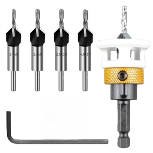 Kegelbohrer mit verstellbarer Tiefe, Stufenbohrer, verdeckter Schraubensenker, 1 Stück (2.8X10mm Drill Bit) von SFYMORHE