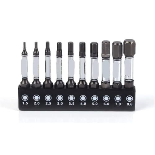 Schraubendreher-Bit-Set, 50 mm, 1/4-Zoll-Schlagbohrkopf, Sechskant, Kreuz-, Pflaumenblütenkopf, magnetische Tamper-Bits, 1 Stück (sechseckiges Set) von SFYMORHE
