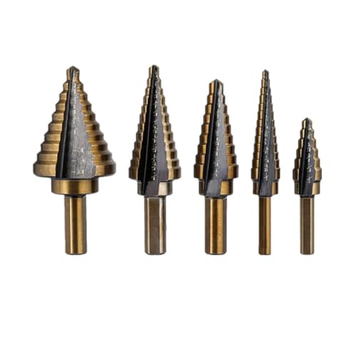 Stufenbohrer Gerader Nut Fräser für Pagodenlochbohrer, Metallkegelbohrer, Lochöffner 3/16-1/8 Zoll, 5 Stück Stufenbohrer Gerader Nut Fräser für Pagodenlochbohrer, Metallkegelbohrer, Lochöffner 3/16-1/8 Zoll, 5 Stück von SFYMORHE