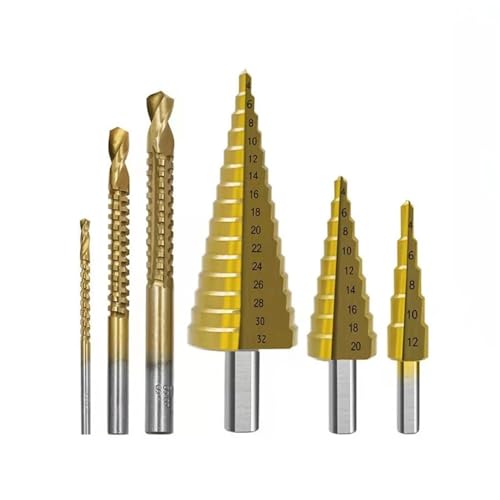 Stufenbohrer-Set, 4-12/4-20/4-32 mm, 3/6/8 mm, 6-teilig (Package 2) von SFYMORHE