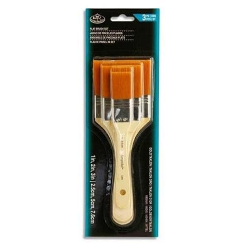 SG Education PR 85154 Flachpinsel-Set, 2,5 cm, 5 cm und 7,6 cm, Gold Taklon (3 Stück) von Seduction
