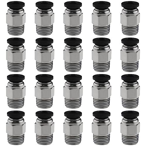 20 Stück PC4-M10 männlich gerade pneumatisch PTFE Tube Push in Filamentverbinder Schnellkupplung Anschluss kompatibel mit E3D V6 Langstreckenschleifen Extruder 3D Drucker von SG Store