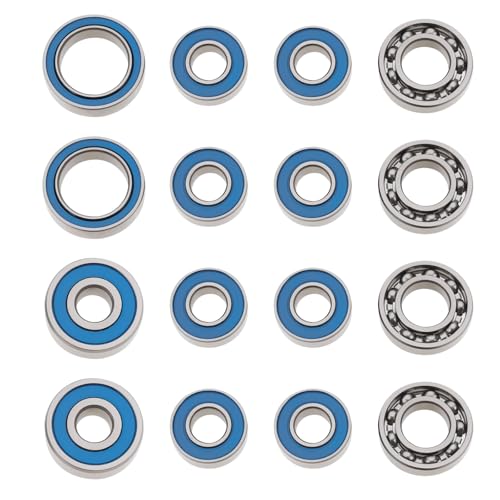 SG Store 16-teiliges RC-Offroad-Auto-Kugellager-Set vorne und hinten, 5 x 11 x 4 mm, 7 x 14 x 3,5 mm, offen, 5 x 14 x 5 mm, 10 x 15 x 4 mm, kompatibel mit Axial SCX10.2 SCX10 II Ar44 von SG Store