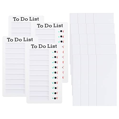 SG Store 4 x To-Do-Listen-Checklisten-Tafeln, tragbare Aufgabendiagramm, Memoboards mit 20 leeren Kartenpapier, Tagesplaner, abnehmbar, wiederverwendbar, für Kinder und Erwachsene von SG Store
