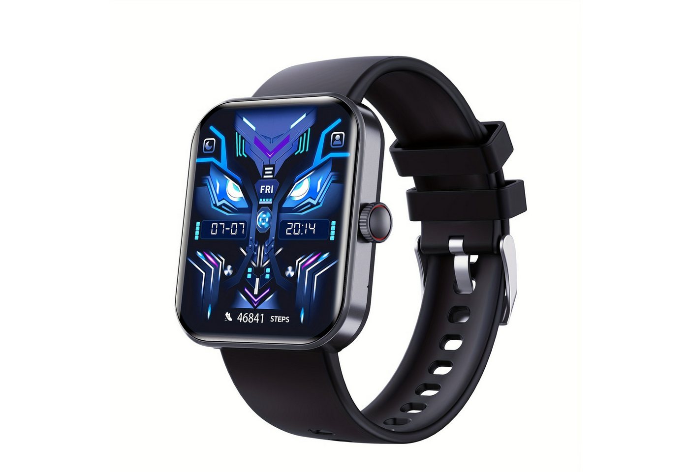 SGDDFIT für Frauen und Männer (Anrufe annehmen/erstellen), Smartwatch (2.01 Zoll, Andriod iOS), mit Fitness-Tracker, Schrittkalorien Multisportmodi/AI-Stimmsteuerung von SGDDFIT