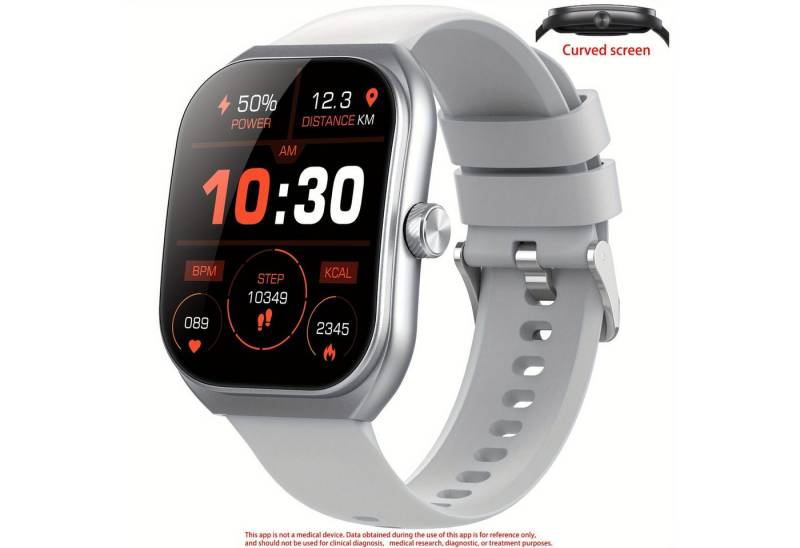 SGDDFIT für Herren Damen mit USB-Ladung, 300mAh Akku Schlafüberwachung Smartwatch (2.01 cm, Andriod iOS), mit Schrit Kalorienzähler mehrere Sportmodi drahtlose Anrufintegration von SGDDFIT