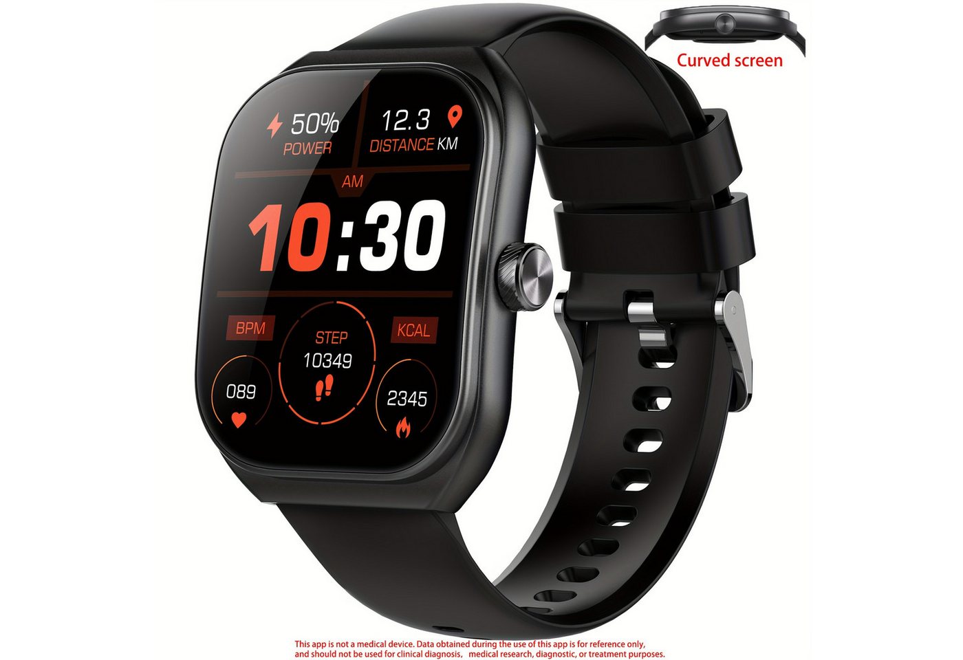 SGDDFIT für Herren Damen mit USB-Ladung, 300mAh Akku Schlafüberwachung Smartwatch (2.01 cm, Andriod iOS), mit Schrit Kalorienzähler mehrere Sportmodi drahtlose Anrufintegration von SGDDFIT