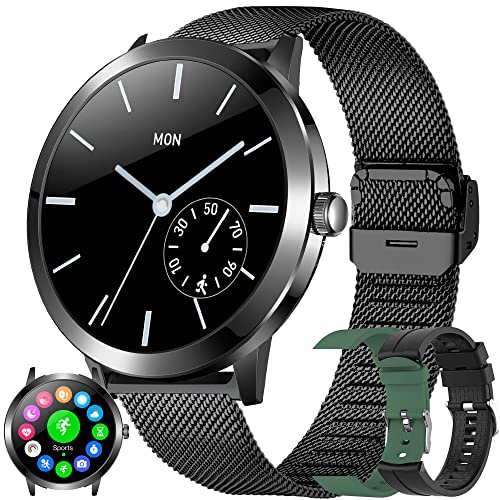 Smartwatch Herren, 1.32 Zoll HD Voll Touchscreen Fitness Tracker, IP68 Wasserdicht Fitnessuhr mit Pulsmesser Schlafmonitor Schrittzähler, Damen Herren Sportuhr Smart Watch für iOS Android (Schwarz) von SGDDFIT