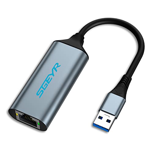 SGEYR USB Netzwerkadapter, USB C auf Ethernet Adapter, USB Rj45 Adapter, USB C Netzwerkadapter, USB Ethernet Adapter USB 3.0, Ethernet USB Adapter, für MacBook Pro, iMac, iPad Pro, XPS, Mac OS, Graue von SGEYR