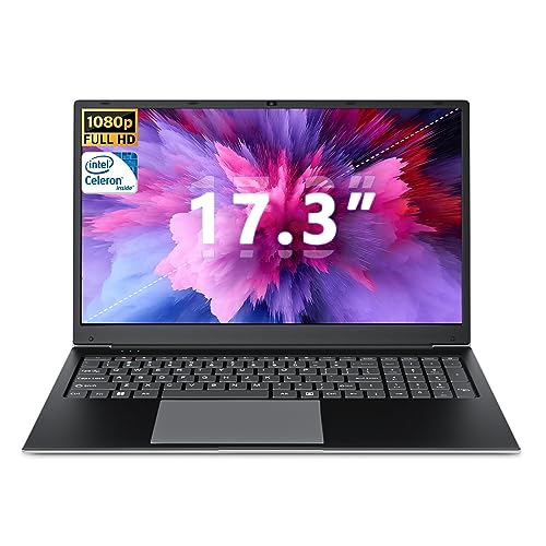 SGIN Laptop 17.3 Zoll, 8 GB RAM 512 GB SSD Notebook, Celeron Dual Core, Up to 2,8 GHz, FHD, 2.4/5.0G WiFi Bluetooth 4.2, erweiterbarer Speicher 512 GB TF von SGIN