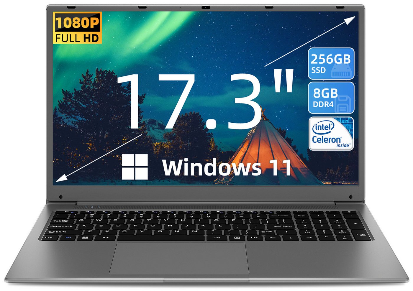 SGIN Laptop 17.3 Zoll, 8GB RAM 256GB SSD Notebook, FHD 1920 x 1080 IPS Notebook SGIN Laptop 17.3 Zoll, 8GB RAM 256GB SSD Notebook, FHD 1920 x 1080 IPS Notebook von SGIN