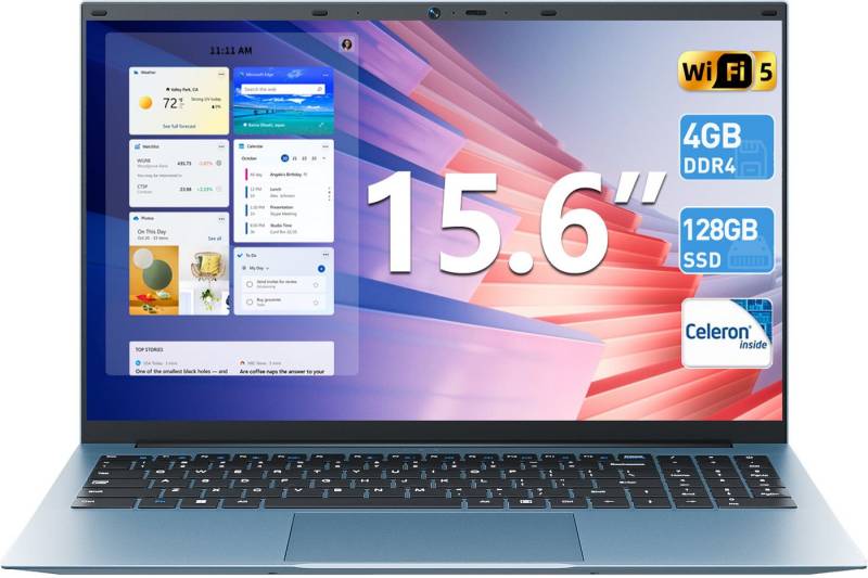 SGIN SGIN 15.6 Zoll Laptop, 4GB RAM 128GB SSD Notebook, Celeron N4000 Notebook von SGIN
