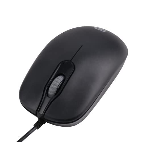SGIN USB-Maus, kabelgebundene USB-Maus für Laptops und PCs, komfortables Design für Rechts- oder Linksgebrauch, 4 einstellbare DPI-Modi, schwarz von SGIN