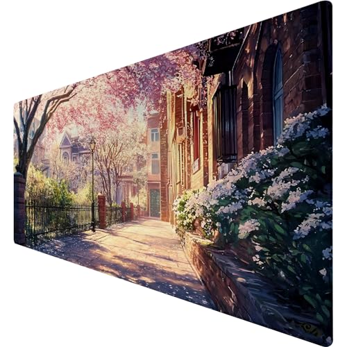 Gaming Mauspad 900x400 mm - rutschfeste Basis, Abriebfester Rand | Schwarze Katze Himmel Meer Muster Design & Hochwertiges Stoffoberfläche, Leicht zu Reinigen Größe Mousepad für Büro/Gamer (7) von SGKITM