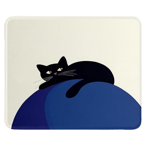 Mauspad 240 x 200mm - Hochwertiger Glattstoff mit Kätzchen Stern Einfach Muster Design | rutschfeste Gummi Basis | Scheuerfester & Abwischbar | Präzise Genähte Kanten Mouse Pad für Gaming/Büro (1) von SGKITM