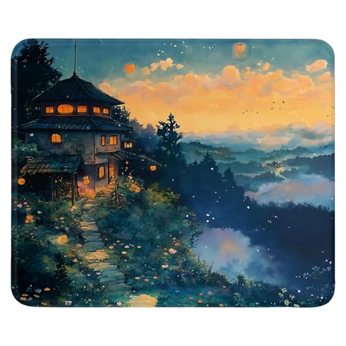 Mauspad 240 x 200mm - Hochwertiger Glattstoff mit Kätzchen Stern Einfach Muster Design | rutschfeste Gummi Basis | Scheuerfester & Abwischbar | Präzise Genähte Kanten Mouse Pad für Gaming/Büro (7) von SGKITM