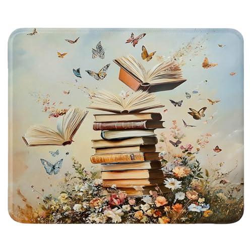 Mauspad 240 x 200mm - Hochwertiger Glattstoff mit Kätzchen Stern Einfach Muster Design | rutschfeste Gummi Basis | Scheuerfester & Abwischbar | Präzise Genähte Kanten Mouse Pad für Gaming/Büro (8) von SGKITM