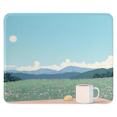 Mauspad 260 x 210mm - Hochwertiger Glattstoff mit Kätzchen Stern Einfach Muster Design | rutschfeste Gummi Basis | Scheuerfester & Abwischbar | Präzise Genähte Kanten Mouse Pad für Gaming/Büro (9) von SGKITM